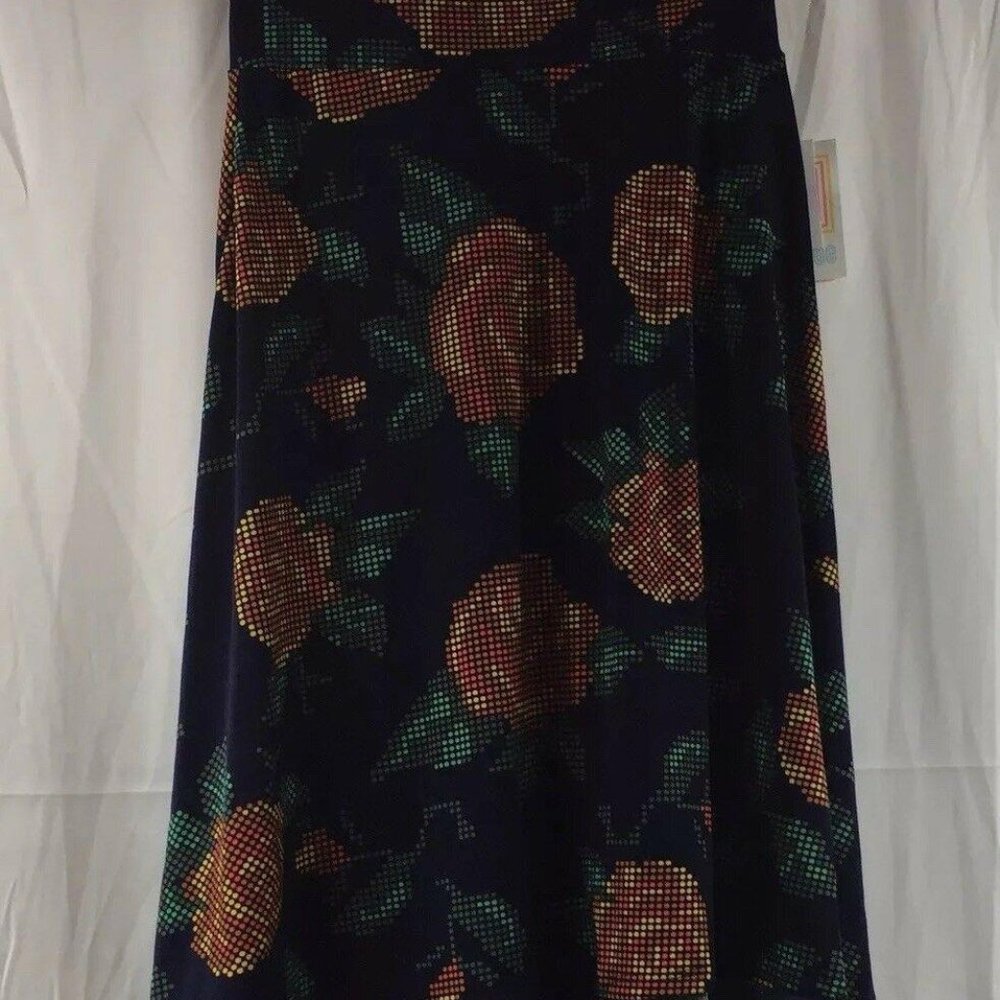 LuLaroe Azure Skirt Blue Small W/ Floral Design